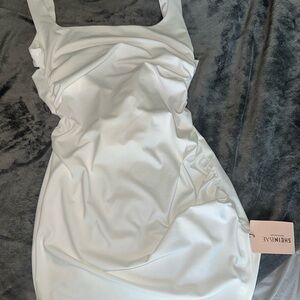 SHEIN White Gathered Dress